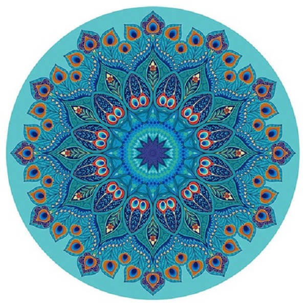 Podložka na jógu kulatá mandala Azure 70cm