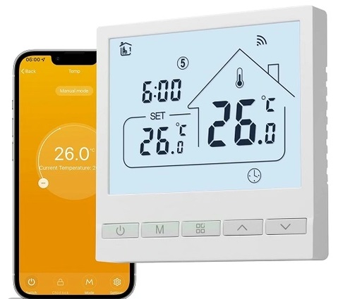 WIFI Termostat programovatelný týdenní HT047W-NC 3A s bezpotenciálovým kontaktem