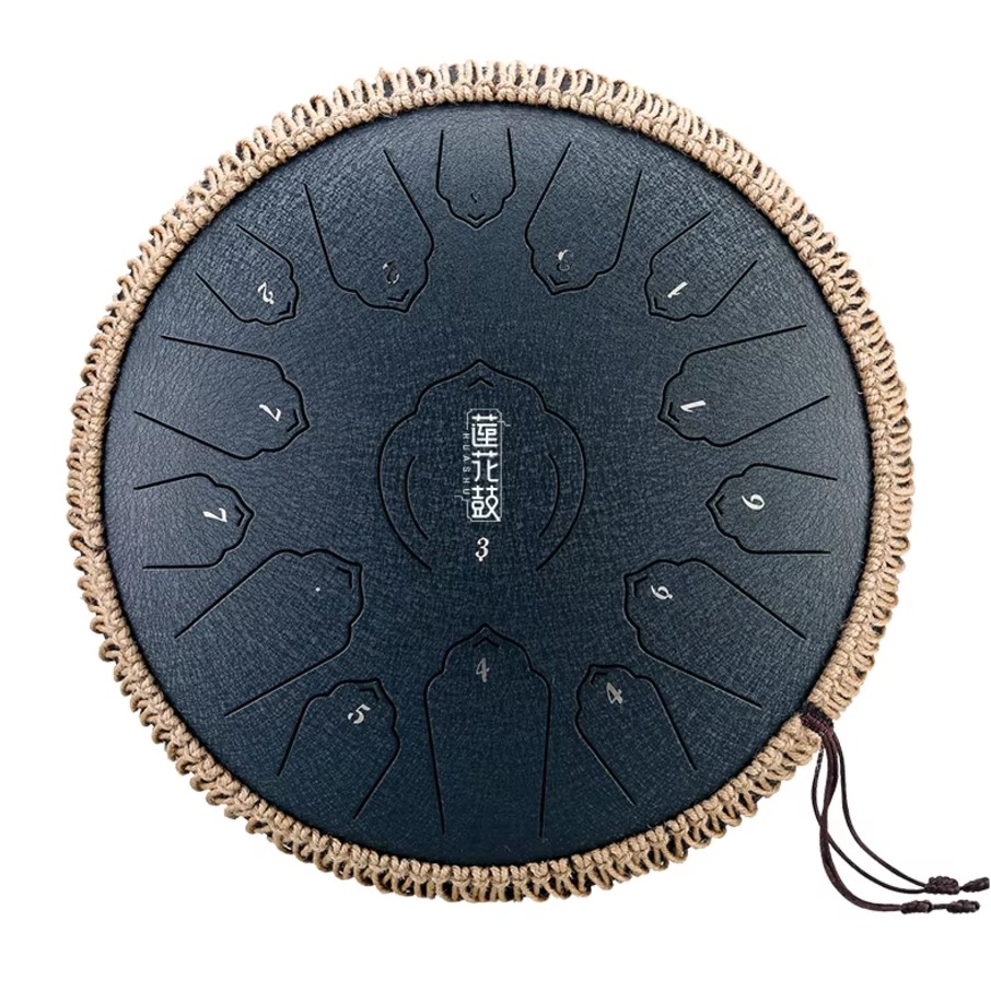 Profesional Tongue drum -  12' (30cm), 15 tónů, D-dur - šedý, s příslušenstvím