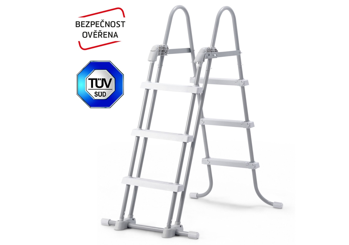 Schůdky k bazénům - výška stěny do 0,91m Šedé