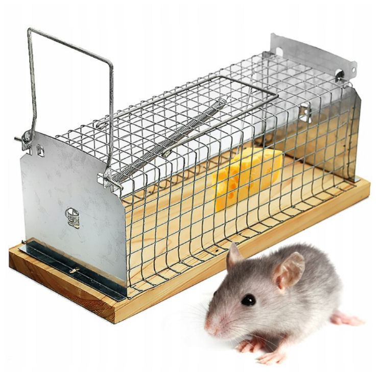 Živolovka - drátěná odchytová živolovná past na myši, krysy a jiné hlodavce L 15 x 6 x 6 cm