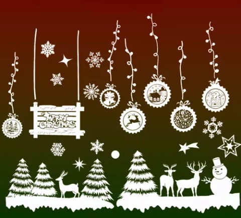 Vánoční samolepky na okno – opakovaně použitelné dekorace bez lepidla, slavnostní motivy
