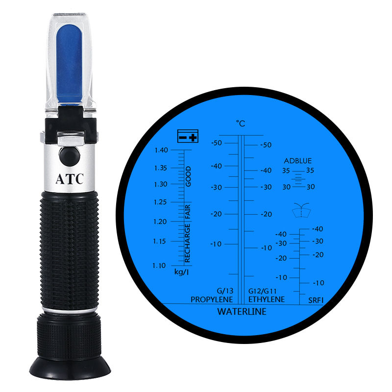 Přenosný refraktometr s ATC – měření nemrznoucí chladící kapaliny v motoru, ostřikovačích a koncentrace močoviny (AdBlue)...