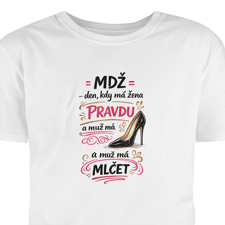 bílé triko k MDŽ
