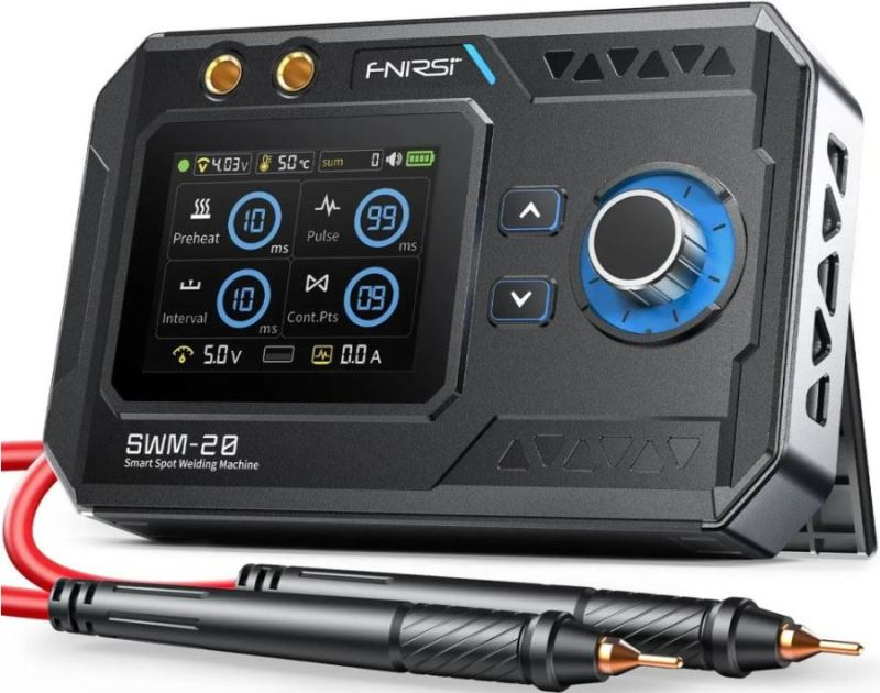 Bodová svářečka akumulátorů – dvojitý pulz, 1200 A, s akumulátorem 5000 mAh